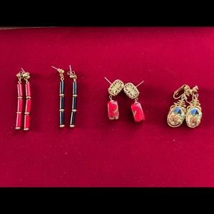 Lot of vintage oriental style clip-on and post-back costume earrings